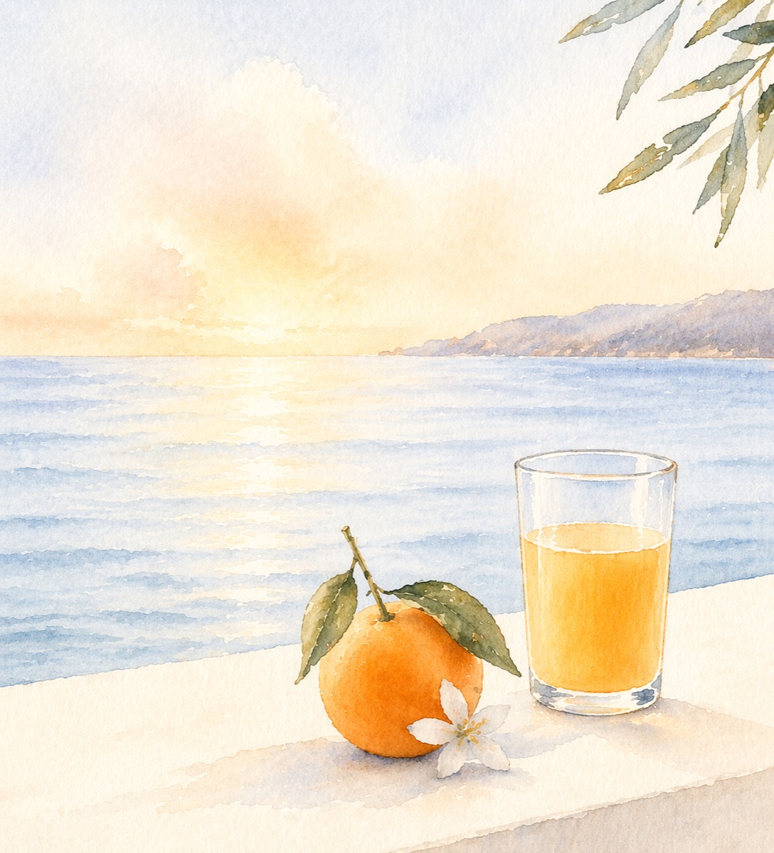 Mediterranean morning by the sea